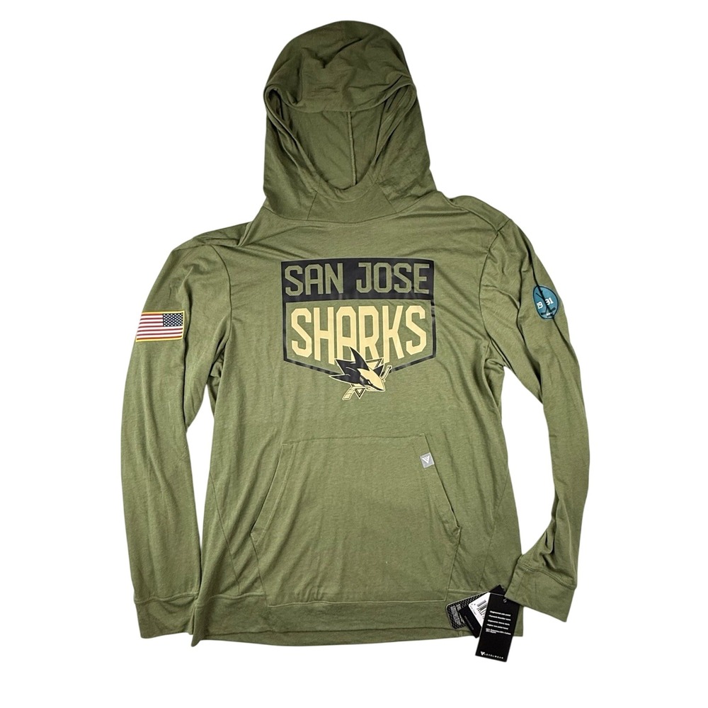 San Jose Sharks Hoodie Mens 2XL XXL Black Blue NHL Hockey Fanatics Pro Pullover